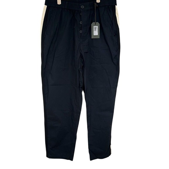 NWT All Saints Mens Black Wide Tapered Fit Elastic Waist Pismo Trouser Size 34